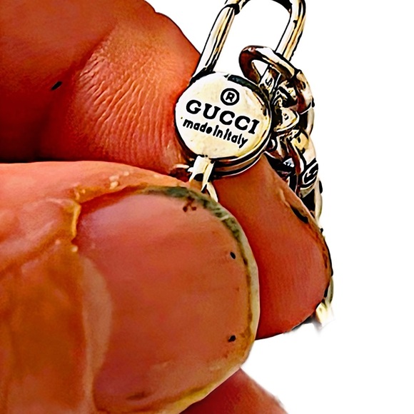 Authentic Gucci Sterling Silver Interlocking GG Chain Astronaut Pendant Necklace - Picture 10 of 11